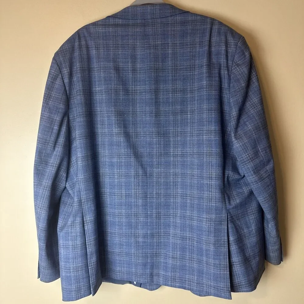 Apt. 9 Men’s Blue Plaid 2-Button Notch Lapel Blazer Sport Coat 54R